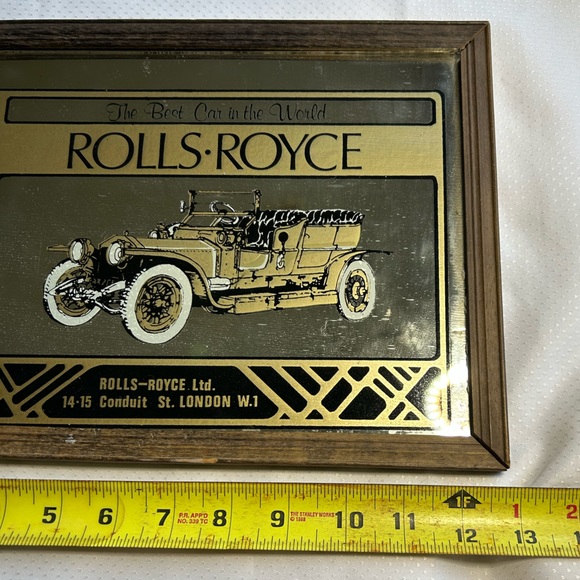 Vintage Rolls Royce Wall Mirror 14-15 Conduit Advertisement Sign Automotive - Picture 3 of 4
